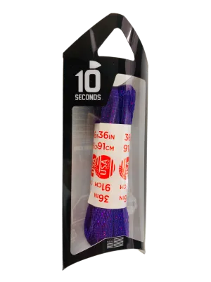 10 Seconds ® Athletic Flat Laces | Purple Sparkle