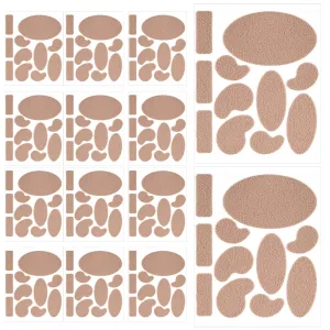14 Sheets Moleskine Pads, Multiple Shapes Moleskin Adhesive Tape for Blisters Blister Plaster Heel Blister Prevention Blister Pads Anti-wear Moleskine Patches for Feet Heels (Naked Color)