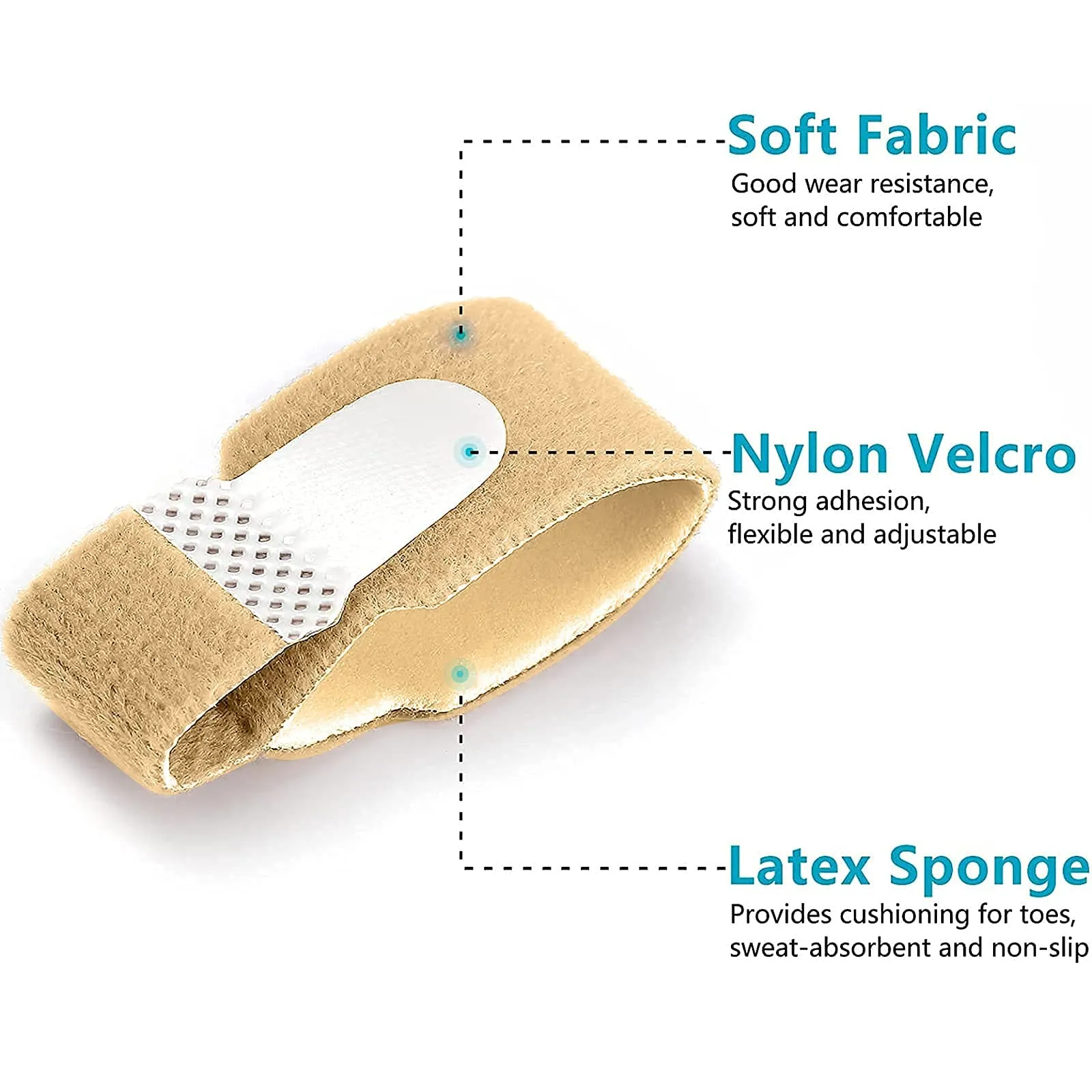 6 Pcs Hammer Toe Straightener, Hammer Toe Splints, Crooked Toes & Overlapping Toes，Protecting Curved Toes and Hammertoes, Overlapping Toe Protector，Toe Cushioned Bandages for Correcting Hammer Toes