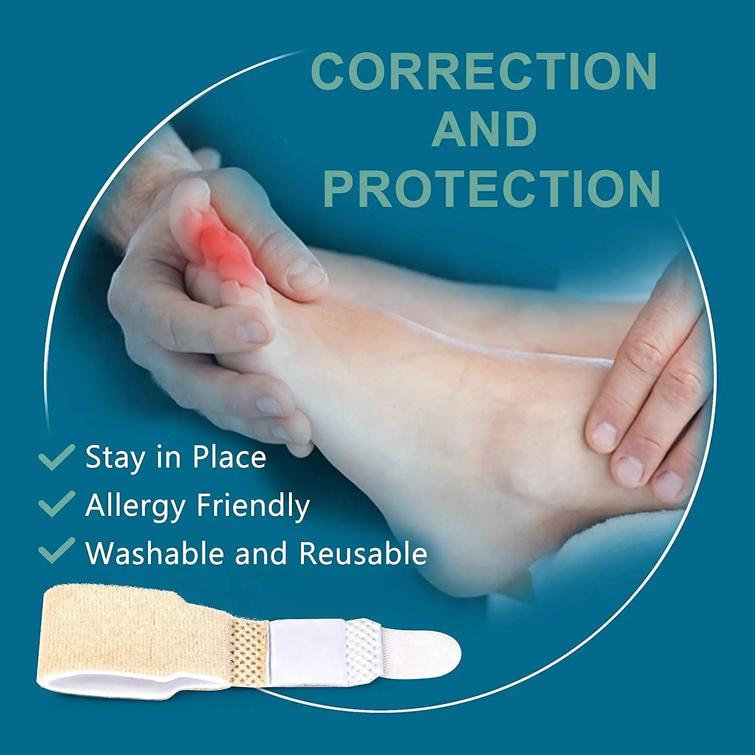 6 Pcs Hammer Toe Straightener, Hammer Toe Splints, Crooked Toes & Overlapping Toes，Protecting Curved Toes and Hammertoes, Overlapping Toe Protector，Toe Cushioned Bandages for Correcting Hammer Toes