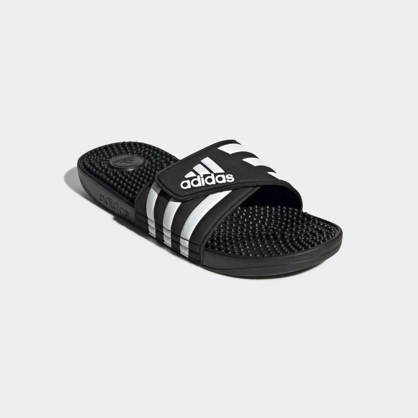 adidas ADISSAGE Adjustable Rubber Slides | Black-White | Men's