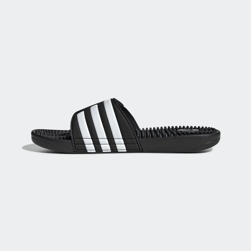adidas ADISSAGE Adjustable Rubber Slides | Black-White | Men's