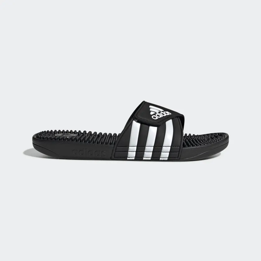 adidas ADISSAGE Adjustable Rubber Slides | Black-White | Men's