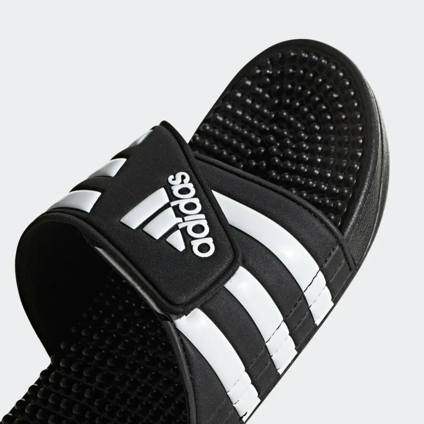 adidas ADISSAGE Adjustable Rubber Slides | Black-White | Men's