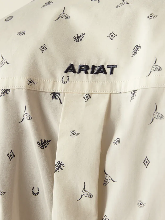 Ariat 10054818 Mens Colter Classic Fit Short Sleeve Shirt Ivory