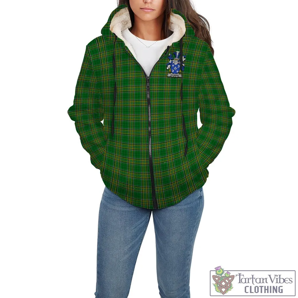 Aylward Irish Clan Tartan Sherpa Hoodie with Coat of Arms