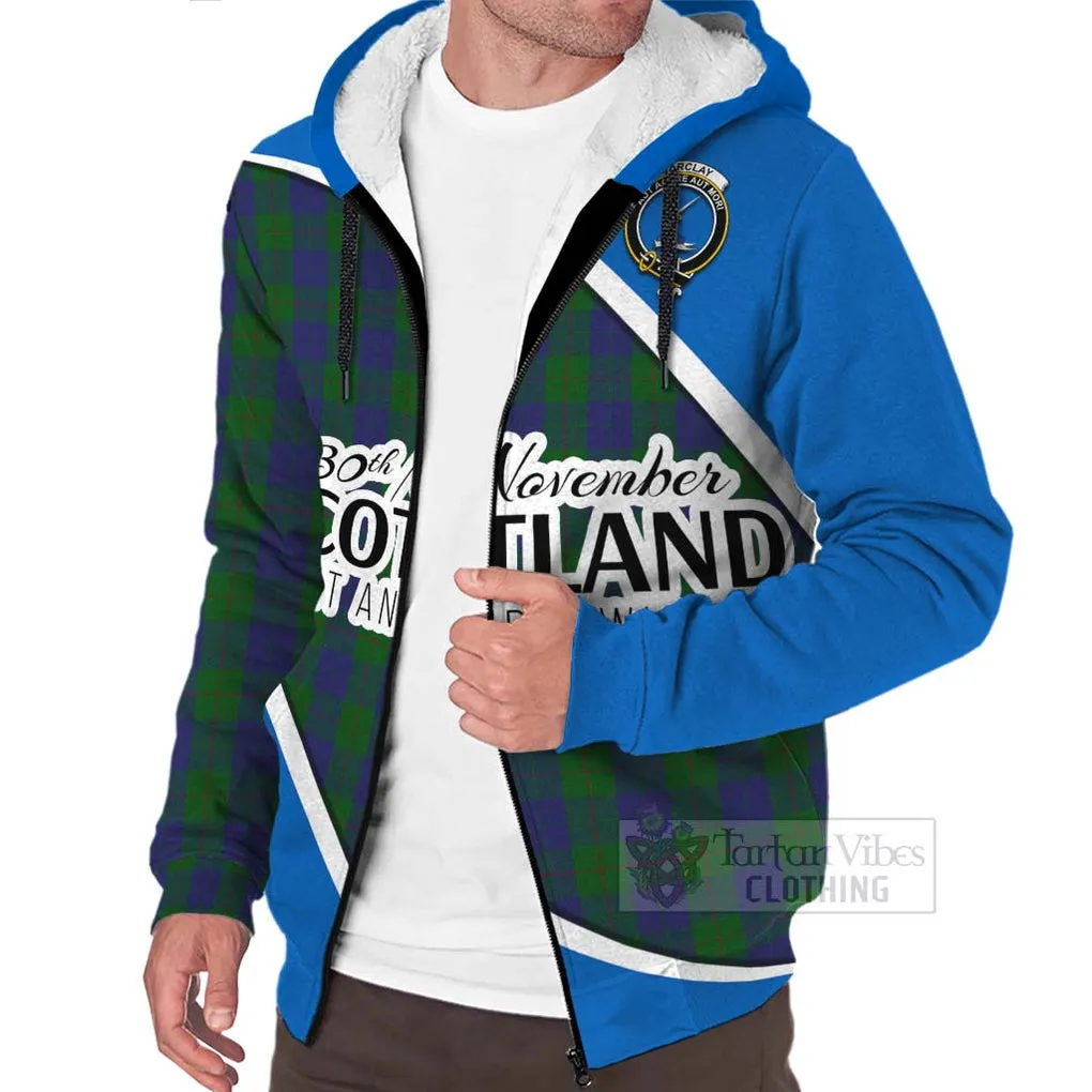 Barclay Family Crest Tartan Sherpa Hoodie Celebrate Saint Andrew's Day in Style