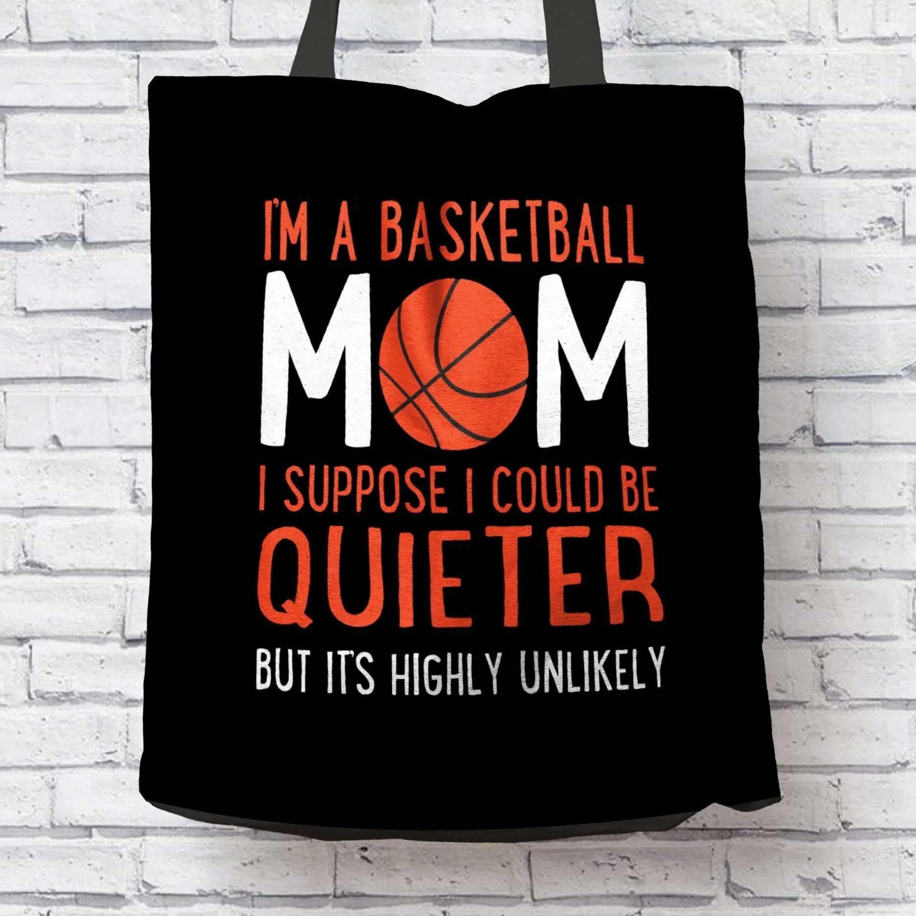 Basketball Mom Fabric Totebag Reusable Shopping Tote
