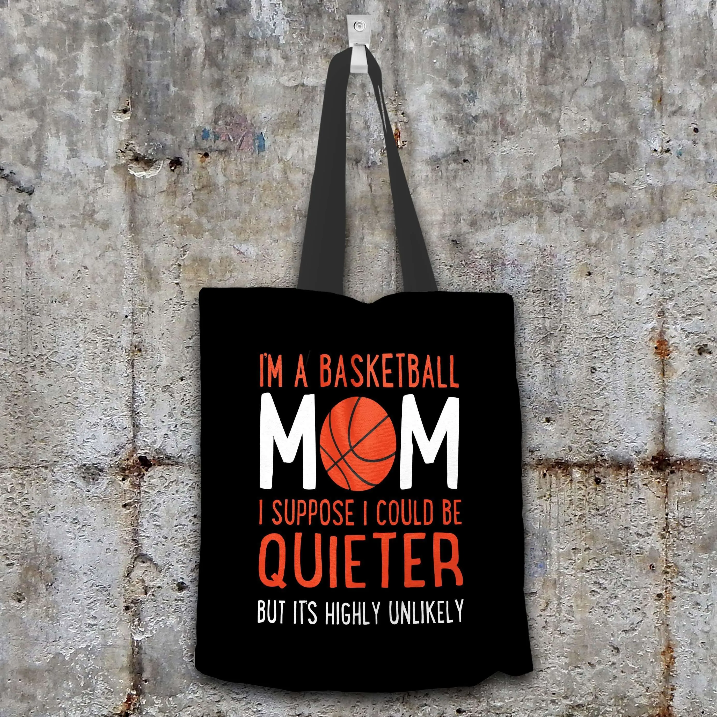 Basketball Mom Fabric Totebag Reusable Shopping Tote