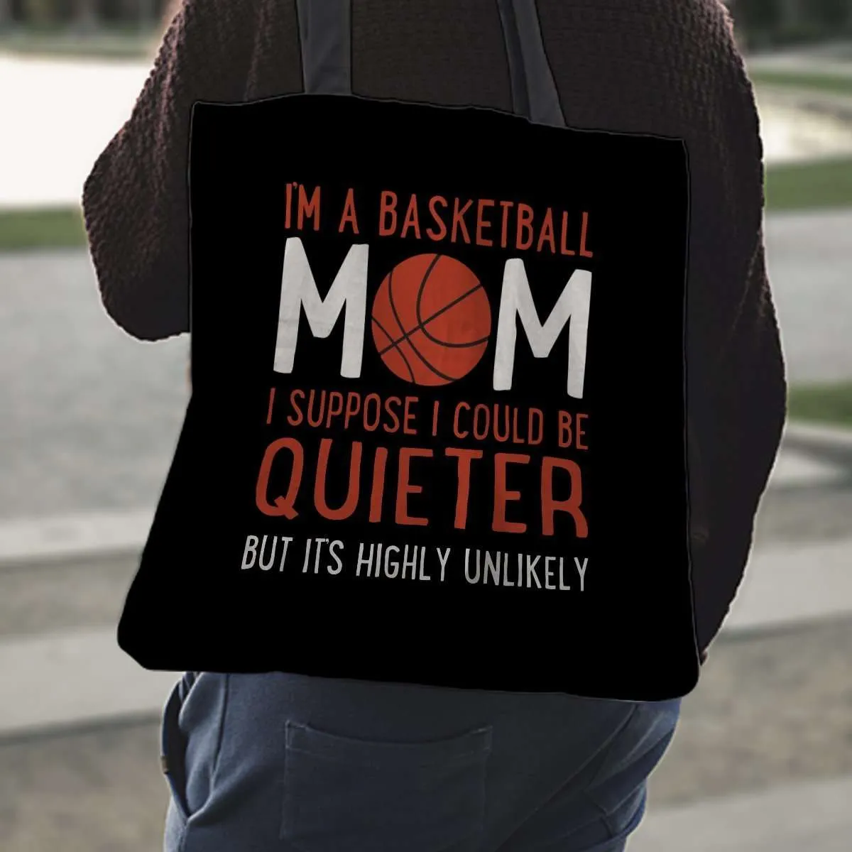 Basketball Mom Fabric Totebag Reusable Shopping Tote