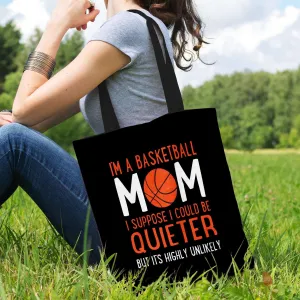 Basketball Mom Fabric Totebag Reusable Shopping Tote