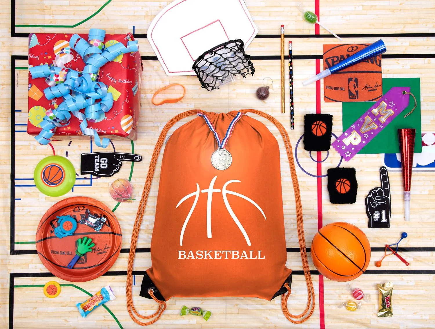 Basketball Seams Polyester Drawstring Bag