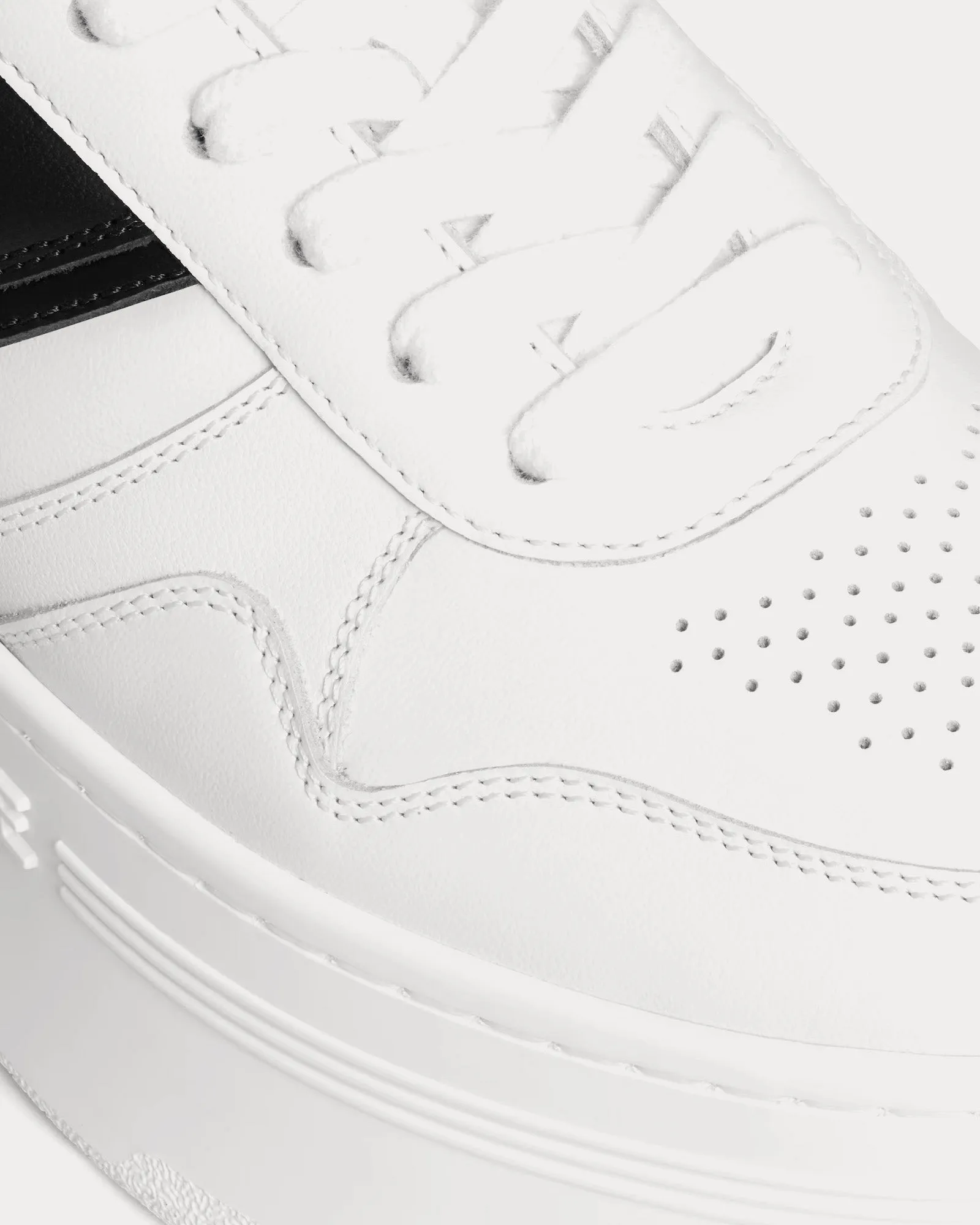 Block Wedge Calfskin Optic White / Black / Optic White Low Top Sneakers