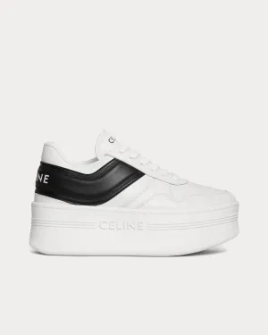 Block Wedge Calfskin Optic White / Black / Optic White Low Top Sneakers