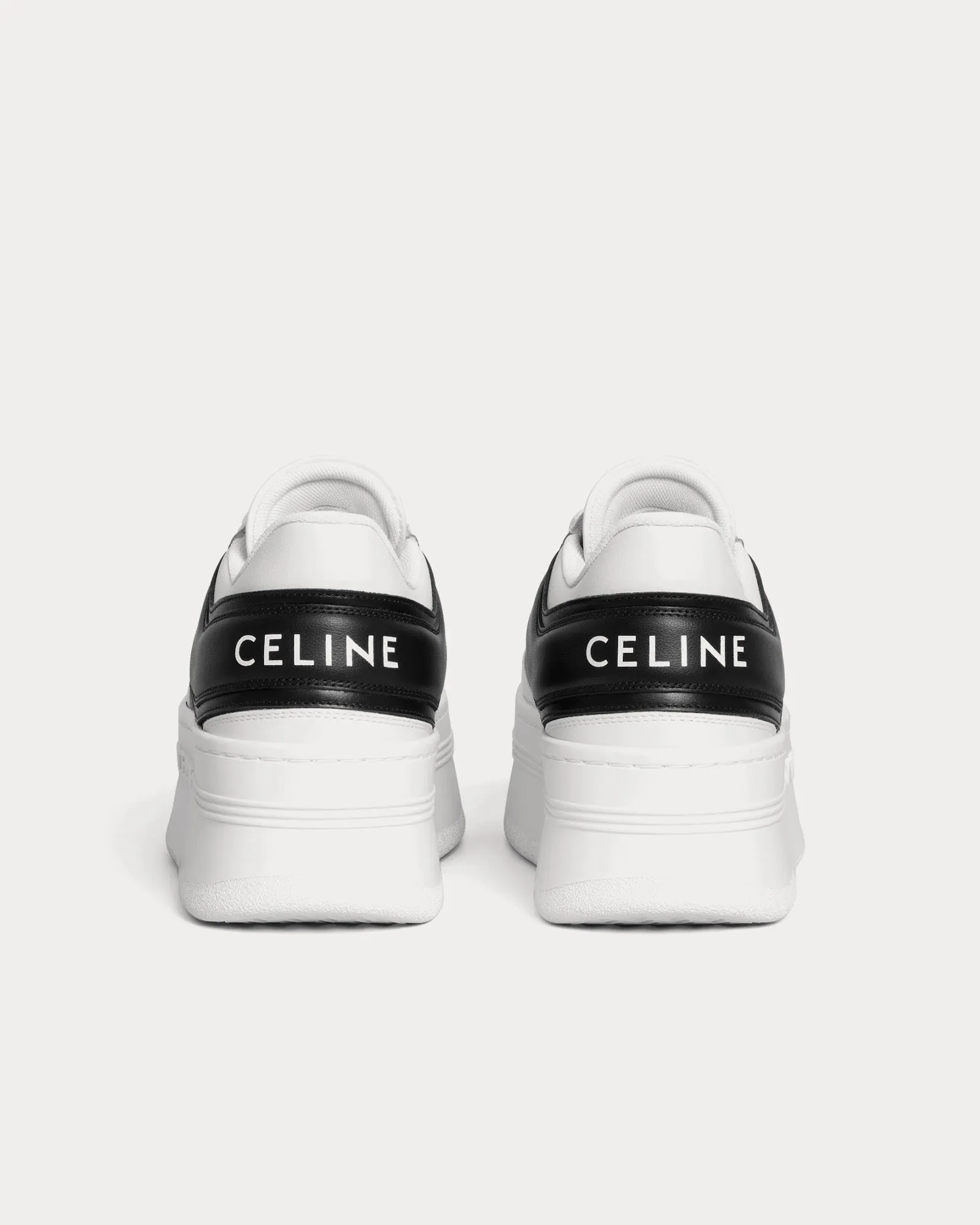 Block Wedge Calfskin Optic White / Black / Optic White Low Top Sneakers