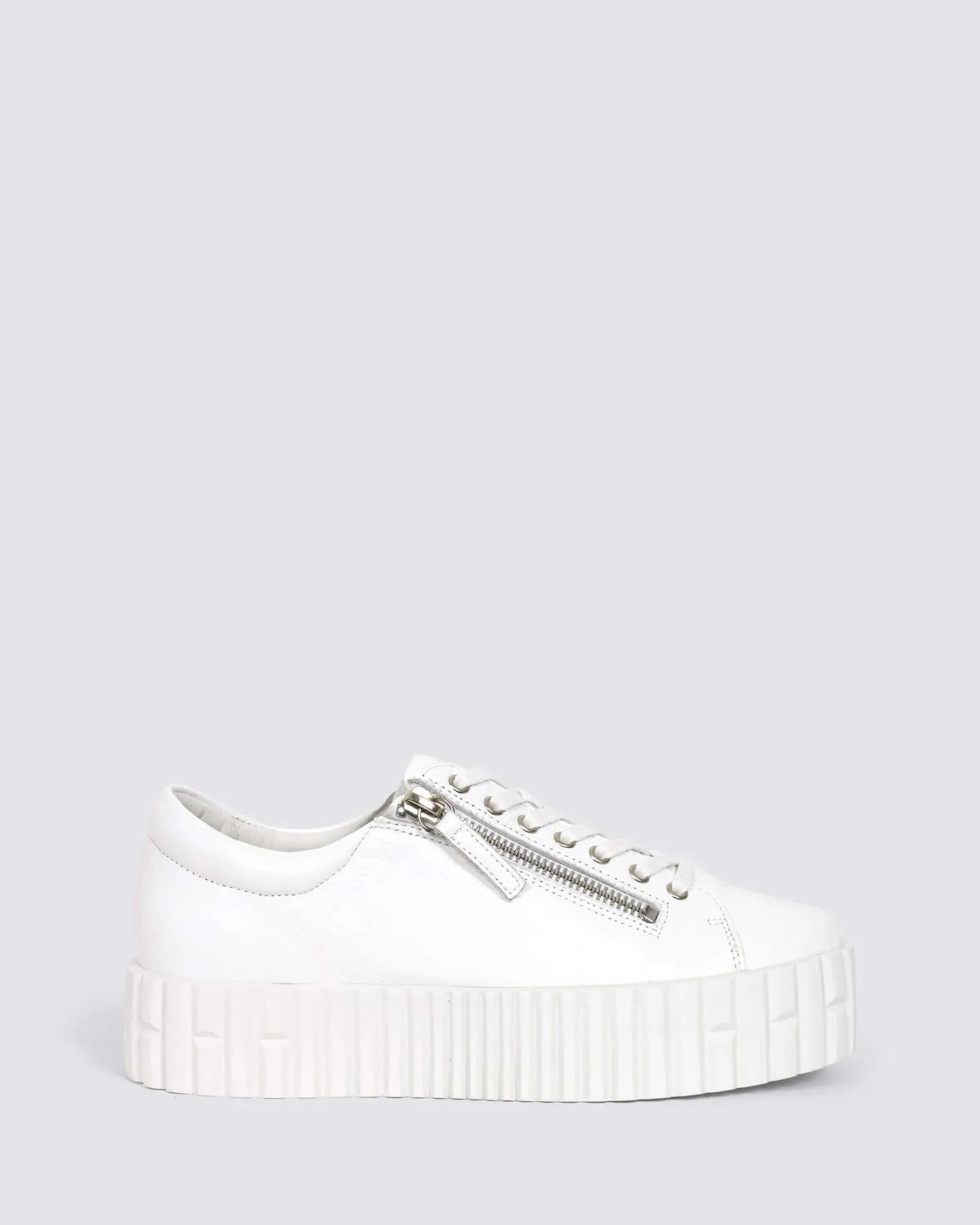 BONGOE PLATFORM SNEAKERS WHITE LEATHER