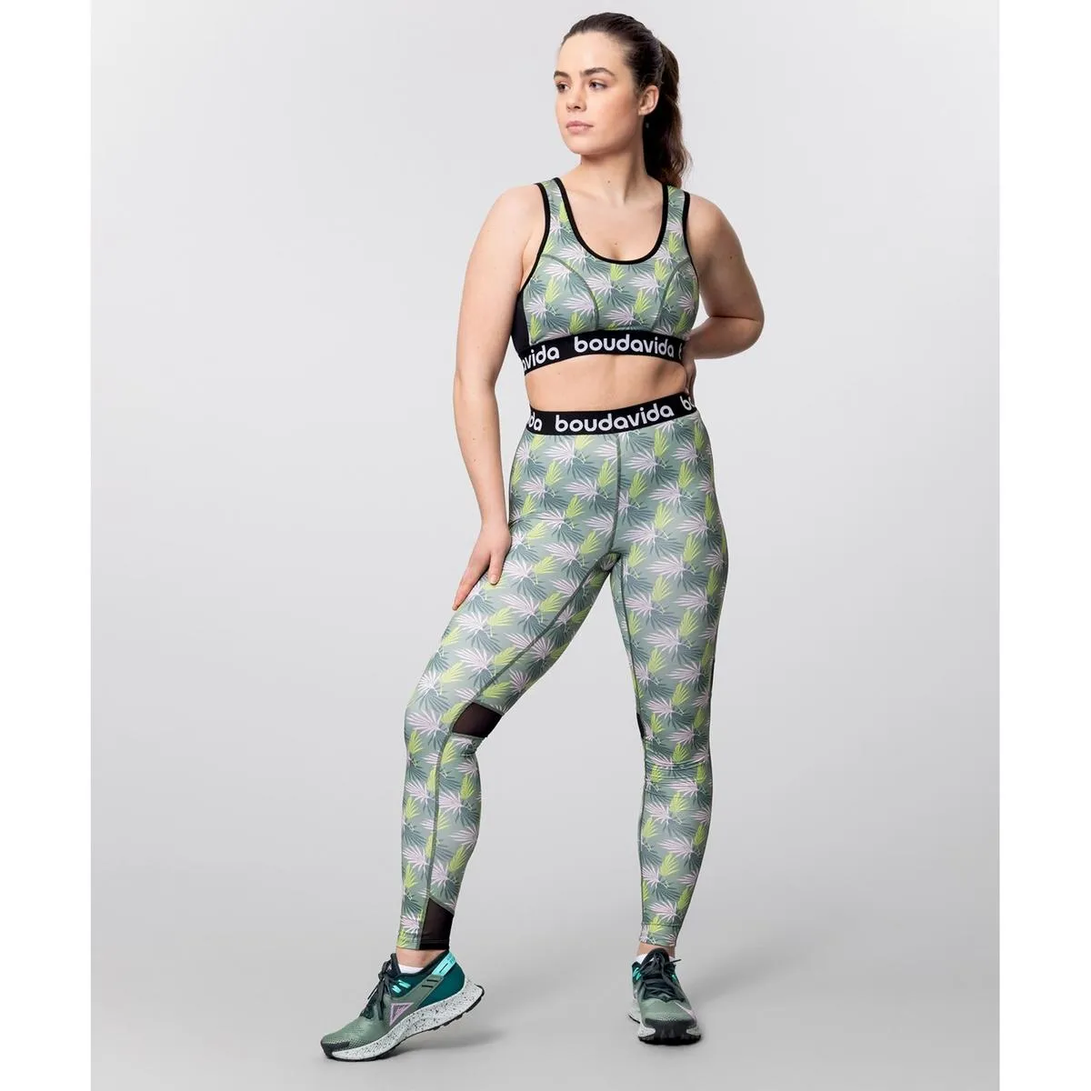 Boudavida Impact Print Leggings Fronds Printed Pattern