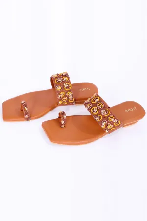 Brown Handwork Kolhapuri Chappal