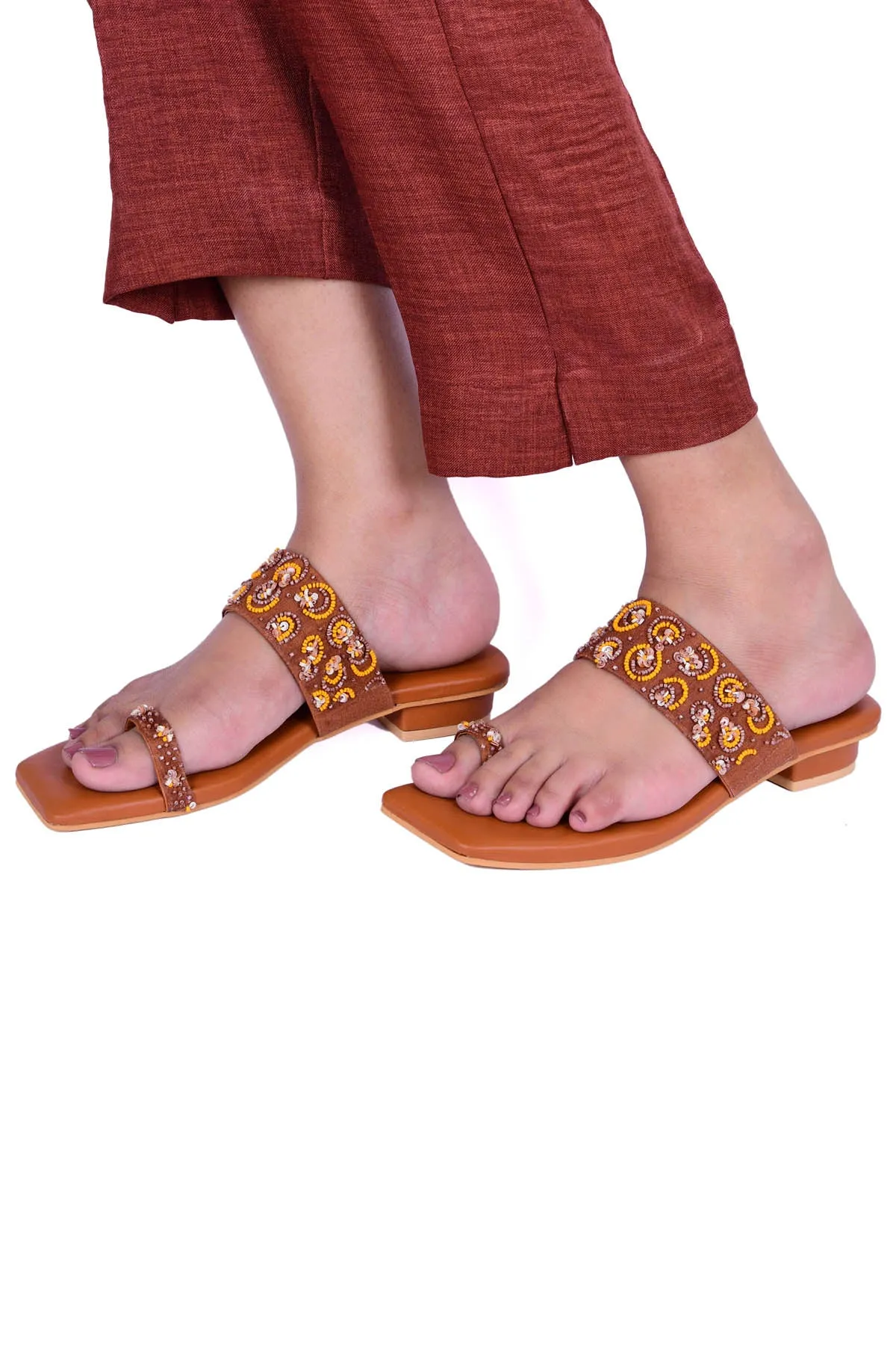 Brown Handwork Kolhapuri Chappal