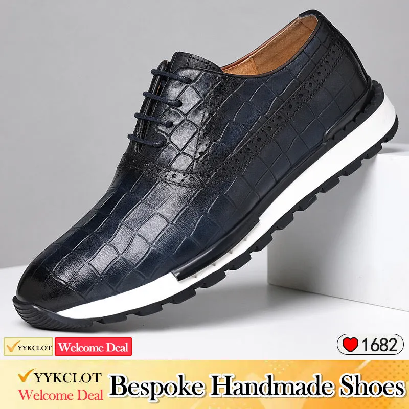 Brown high-end leather casual shoes men's outdoor sneakers
