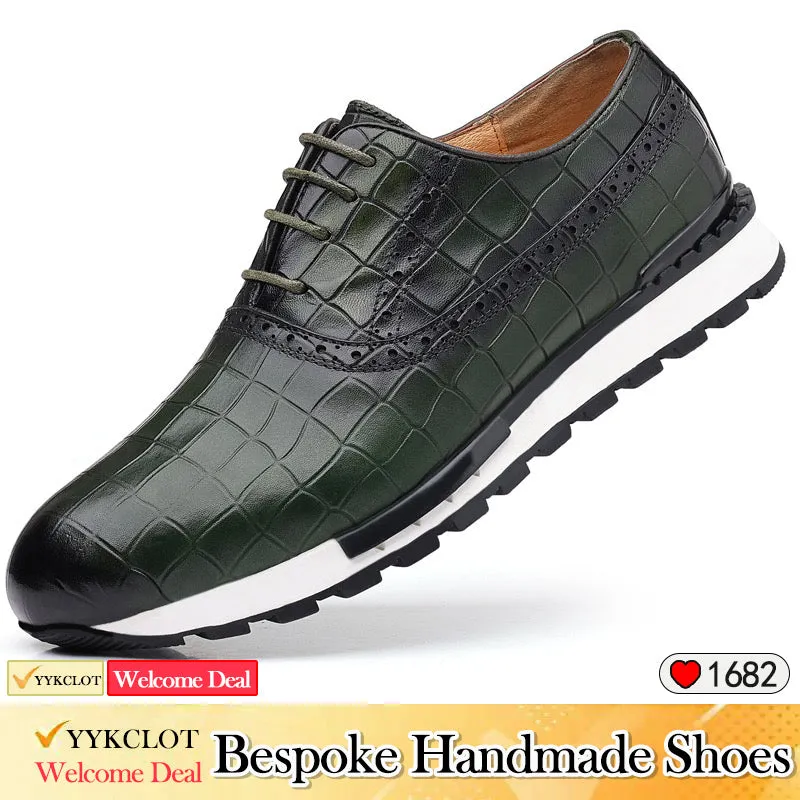 Brown high-end leather casual shoes men's outdoor sneakers
