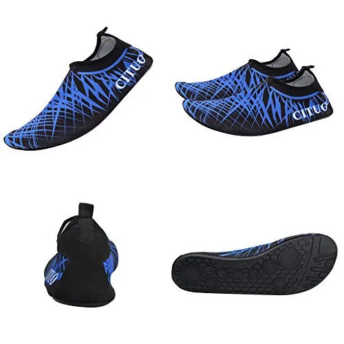 CIOR Men Women and Kids Quick-Dry Water Shoes darkweight Aqua Socks For Beach Pool Surf Yoga Exercise,CT1605,Blue,40.41