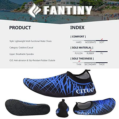 CIOR Men Women and Kids Quick-Dry Water Shoes darkweight Aqua Socks For Beach Pool Surf Yoga Exercise,CT1605,Blue,40.41