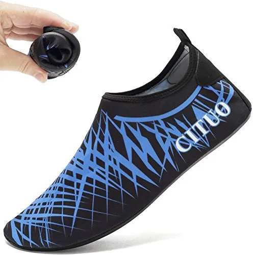 CIOR Men Women and Kids Quick-Dry Water Shoes darkweight Aqua Socks For Beach Pool Surf Yoga Exercise,CT1605,Blue,40.41