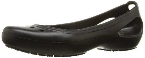 crocs Women's Kadee Ballet Flat,Black/Black,7 M US