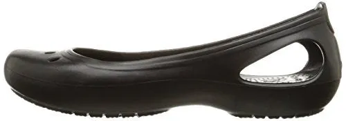 crocs Women's Kadee Ballet Flat,Black/Black,7 M US