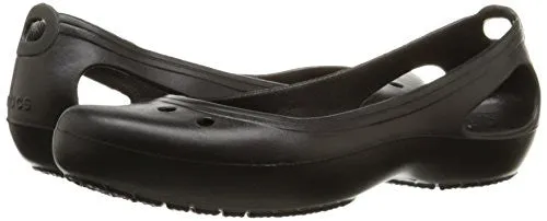 crocs Women's Kadee Ballet Flat,Black/Black,7 M US