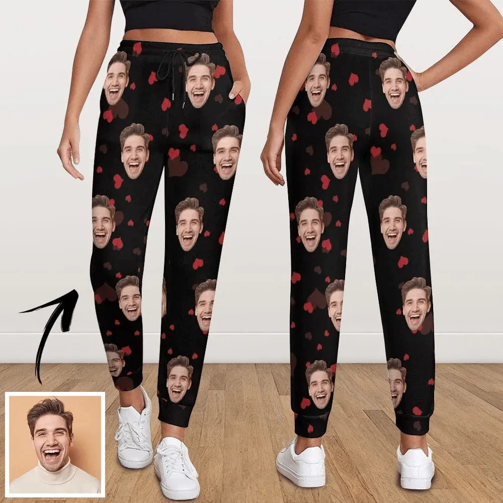 Custom Face Love Heart Unisex All Over Print Hoodie & Sweatpants Personalized Face Unisex Loose Hoodie Custom Top Outfits