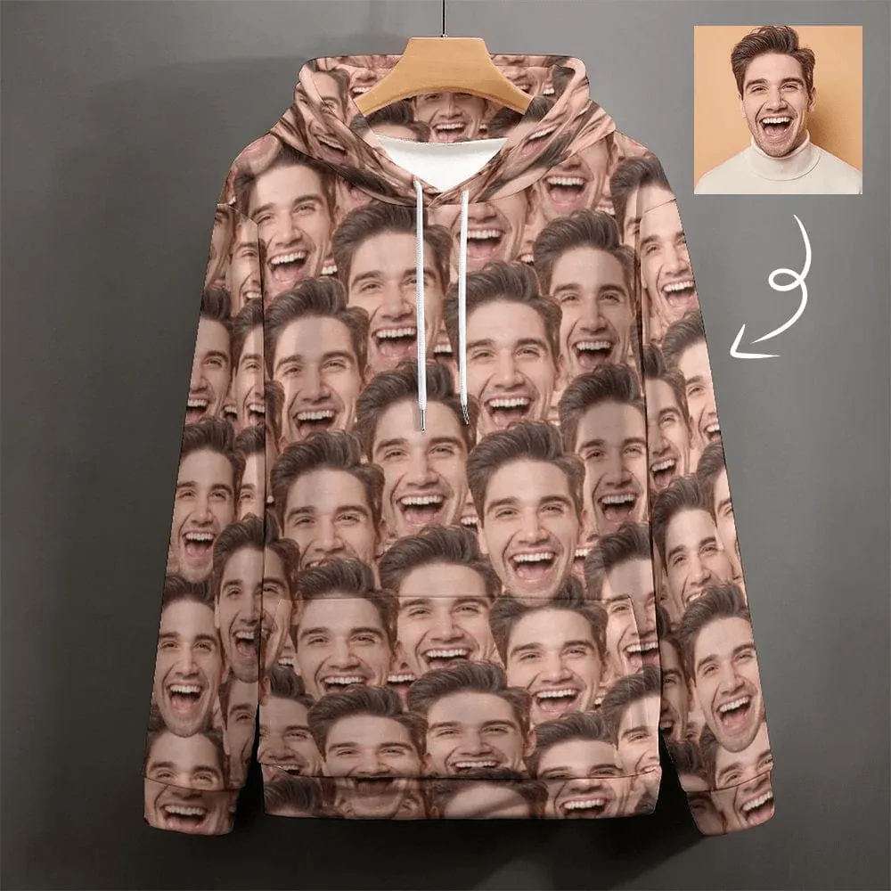 Custom Face Photo Unisex All Over Print Hoodie & Sweatpants Personalized Face Couples Hoodies Customize Loose Hoodie Custom Top Outfits