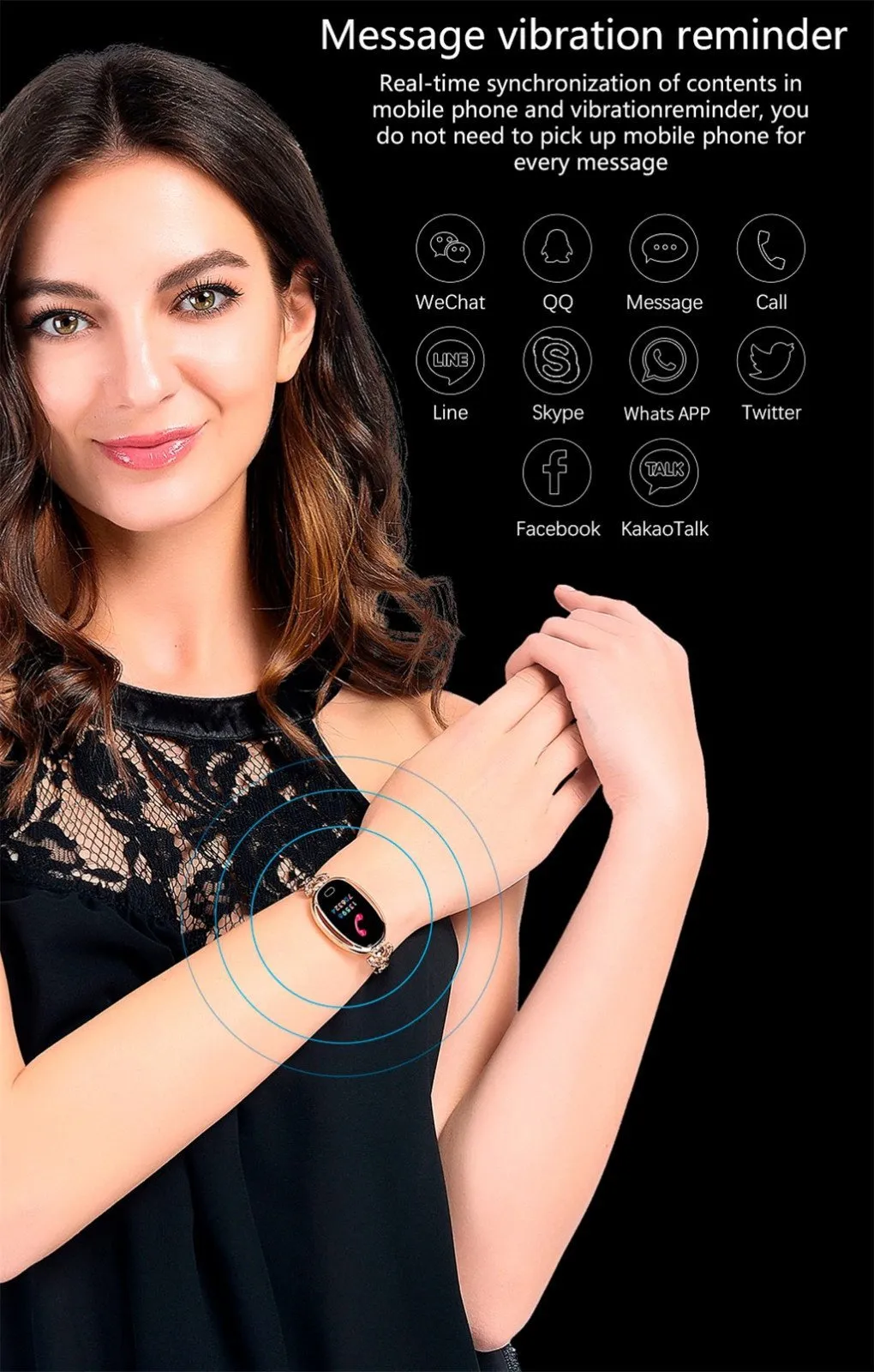 E68 Smart watch Bracelet - Blood Pressure Monitor Android iOS 8.0 and above