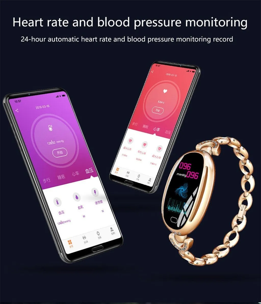 E68 Smart watch Bracelet - Blood Pressure Monitor Android iOS 8.0 and above