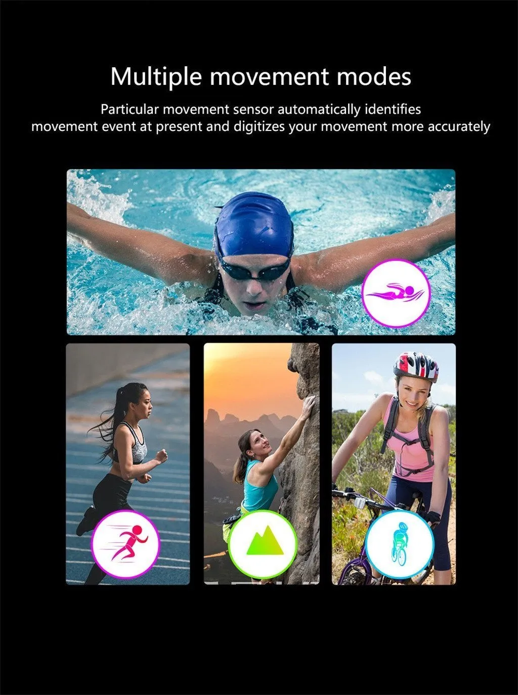 E68 Smart watch Bracelet - Blood Pressure Monitor Android iOS 8.0 and above