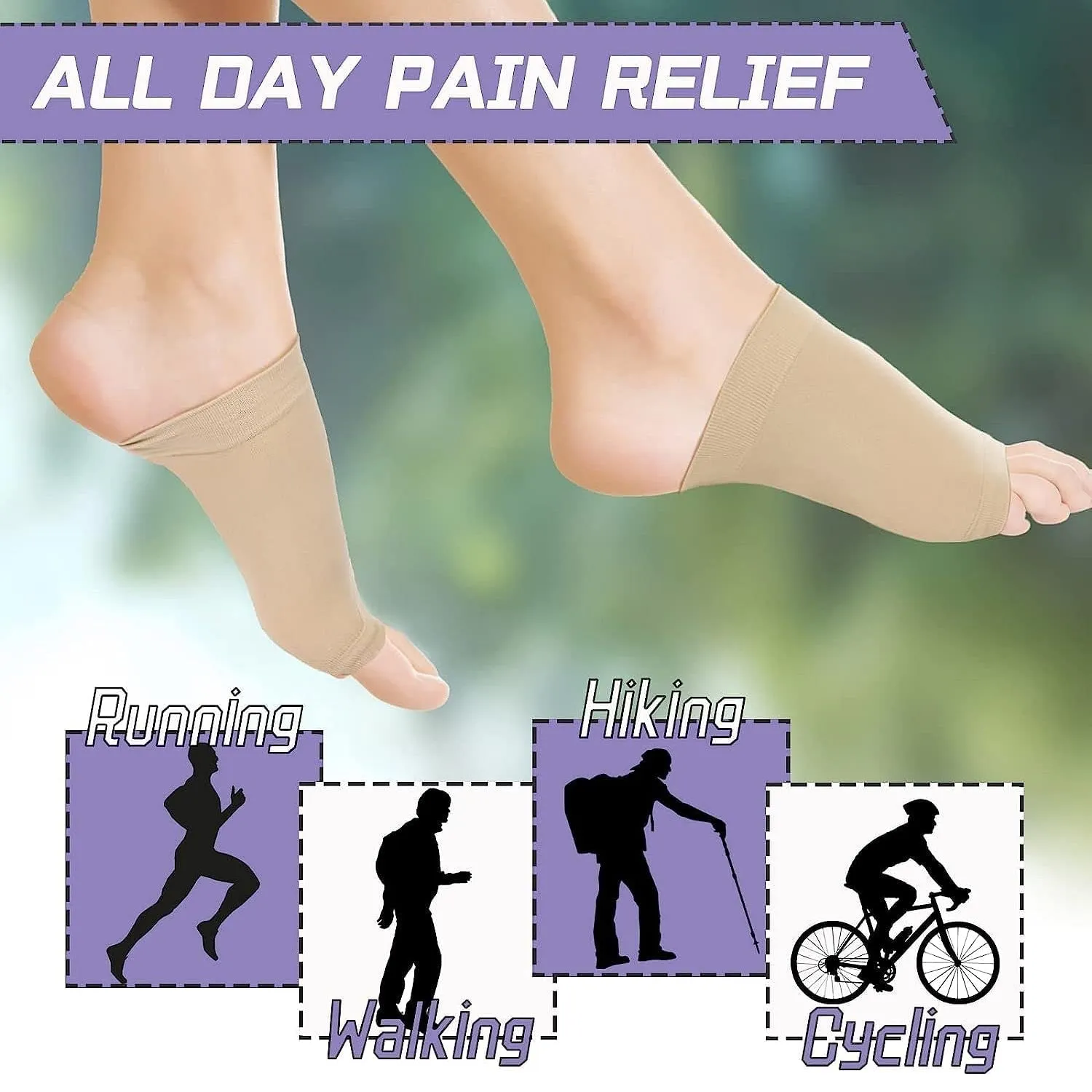 Foot Arch Support for Flat Feet & Pain Relief (1 Pair)
