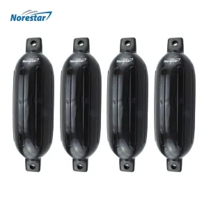 Four-Pack Double-Eye Ribbed Boat Fenders, Deflated