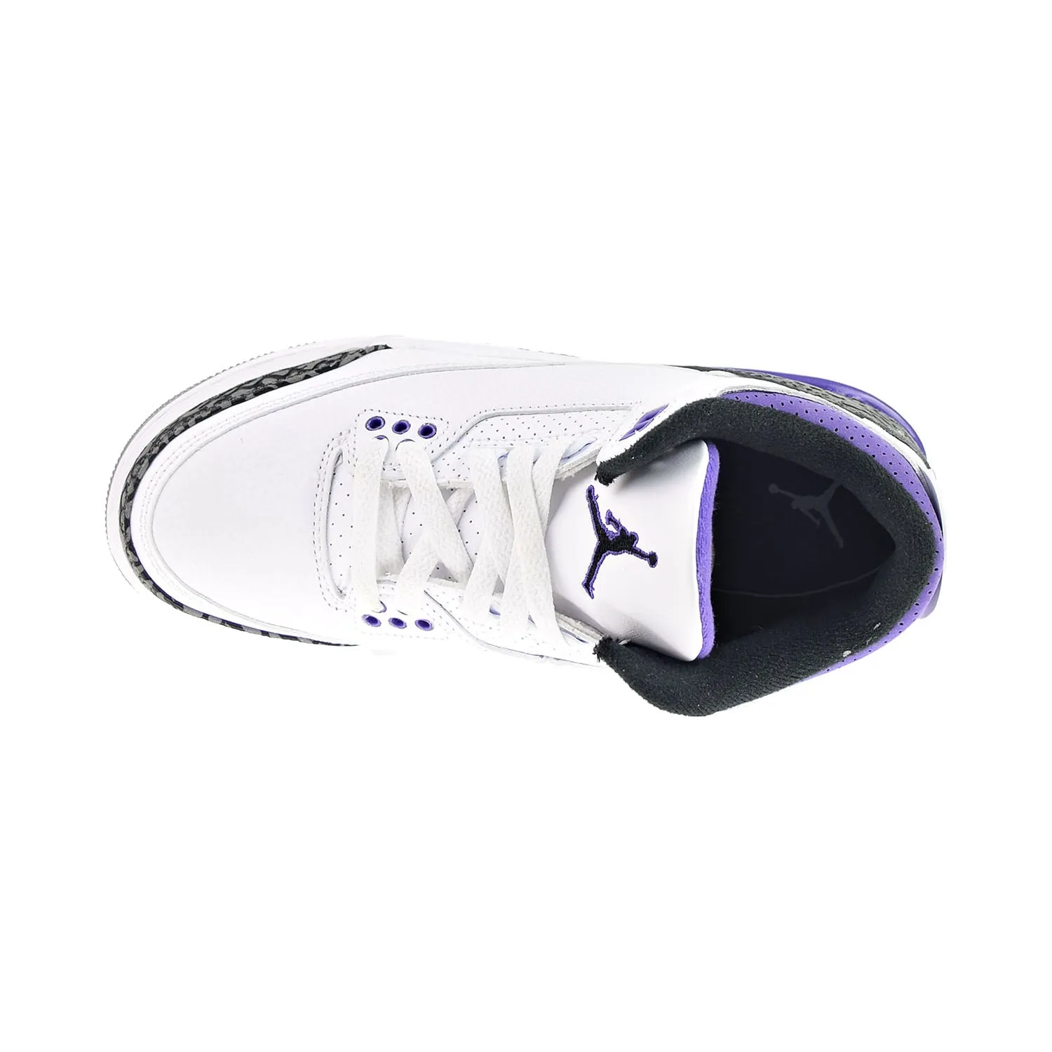 Jordan 3 Retro GS) Big Kids' Shoes White-Black-Dark Iris