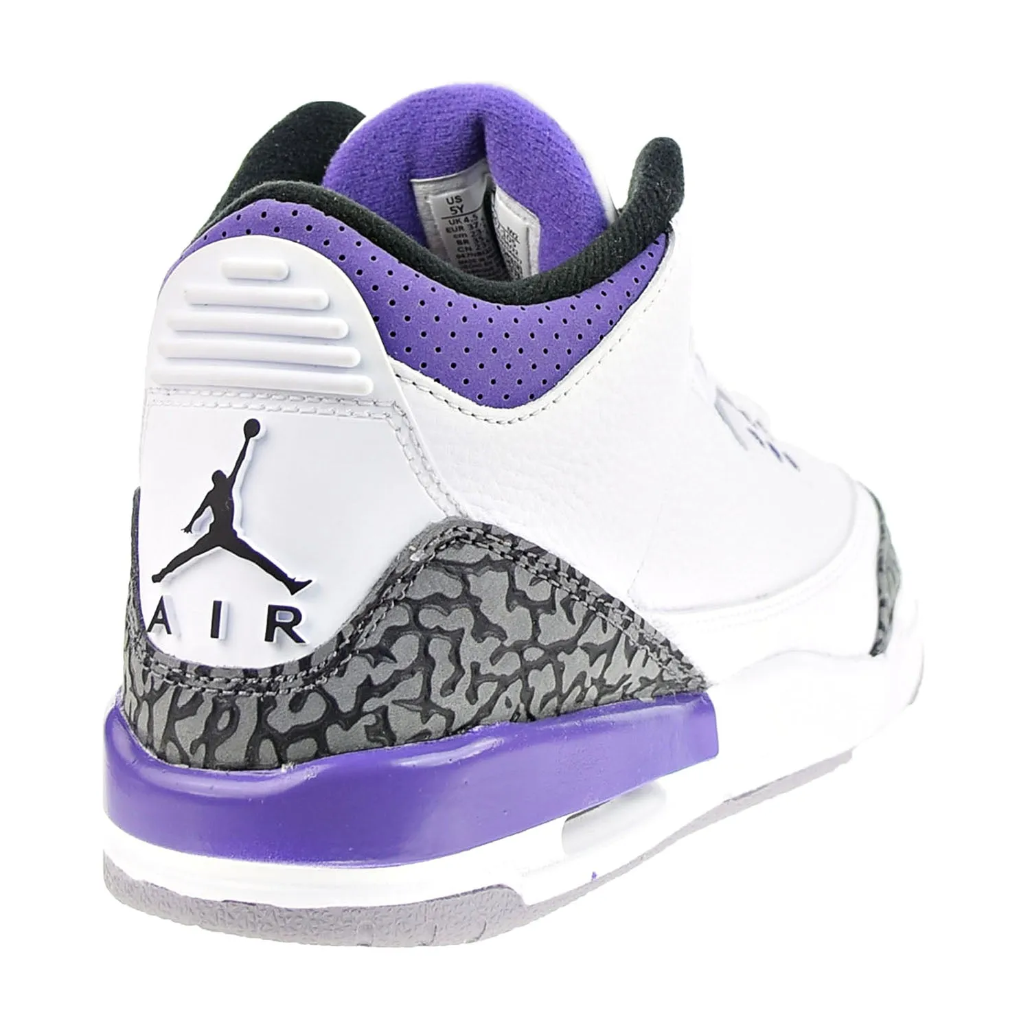 Jordan 3 Retro GS) Big Kids' Shoes White-Black-Dark Iris