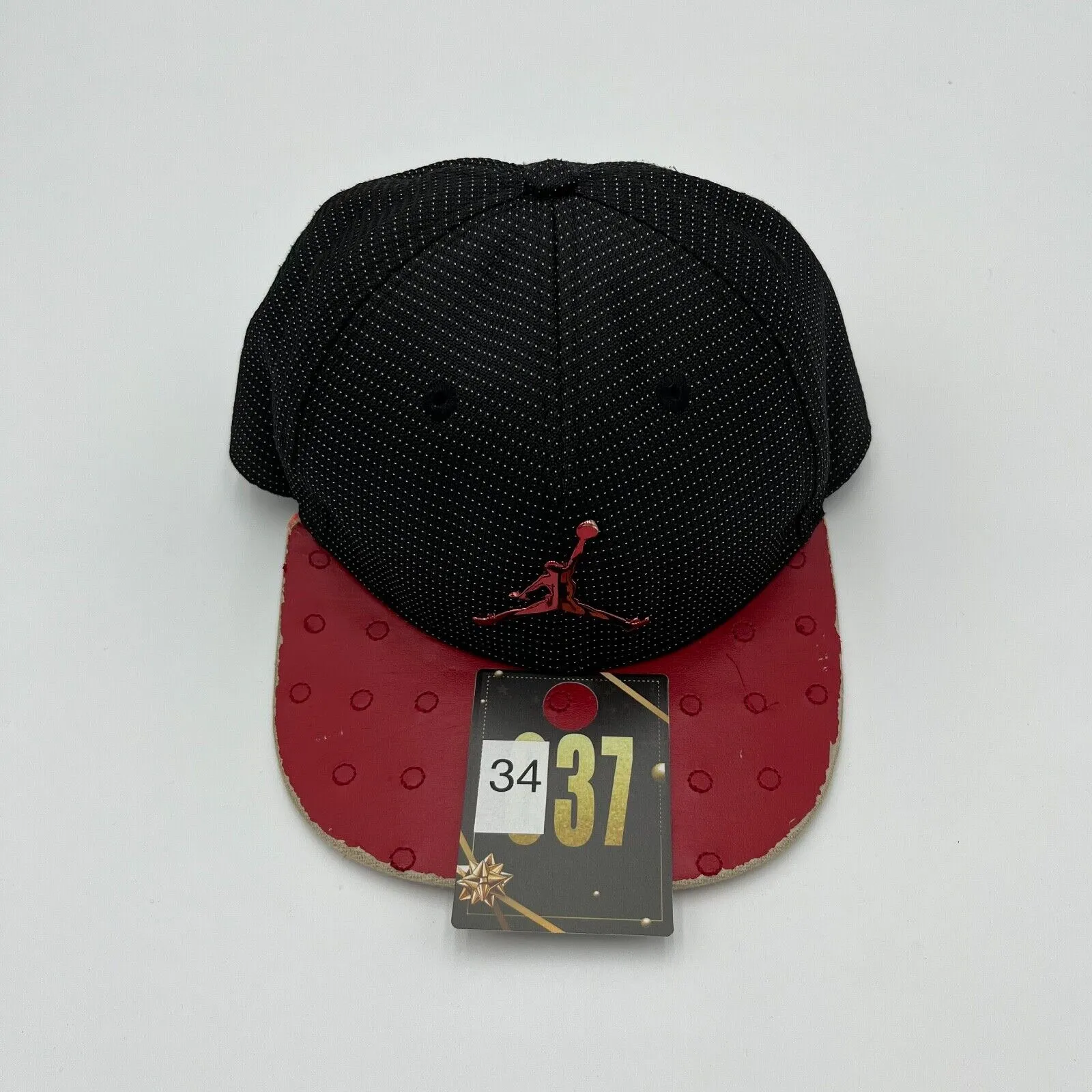 Jordan Youth Snapback Adjustable Black Hat/Cap Red Jordan Logo & Inside Lining