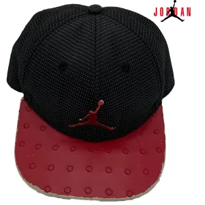 Jordan Youth Snapback Adjustable Black Hat/Cap Red Jordan Logo & Inside Lining