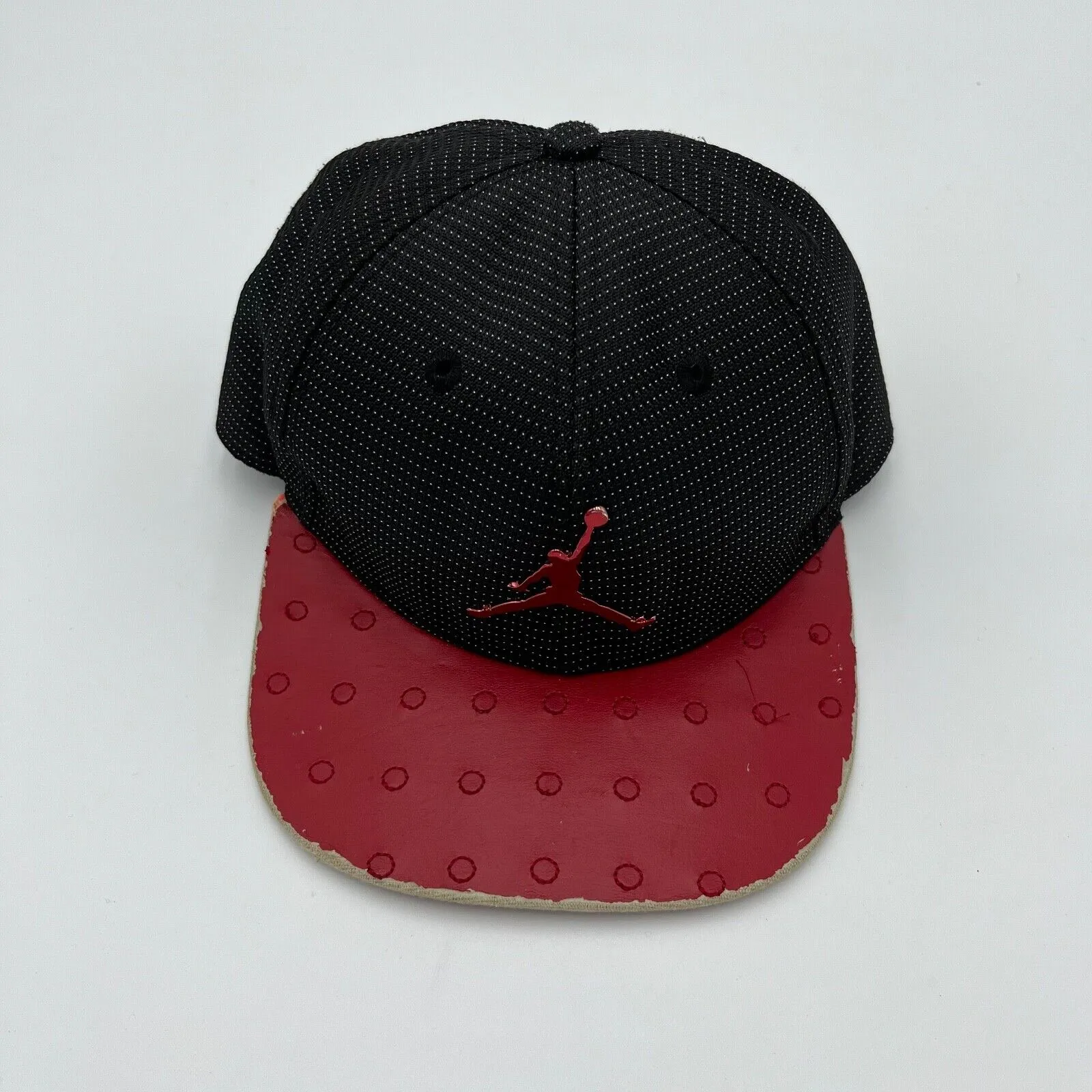 Jordan Youth Snapback Adjustable Black Hat/Cap Red Jordan Logo & Inside Lining
