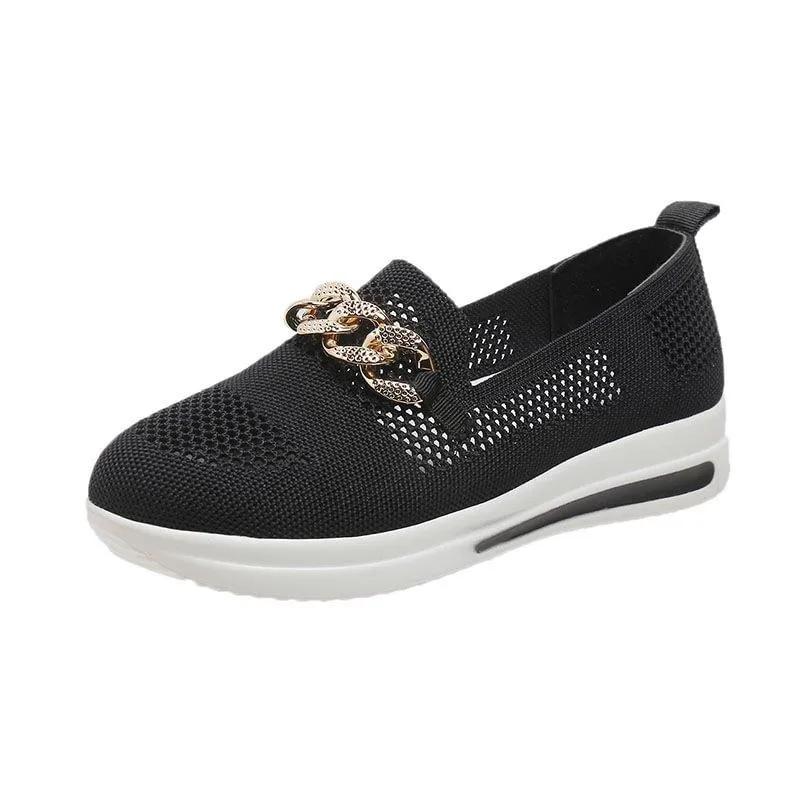 Last Day 49% OFF - Women's Woven Breathable Orthopedic Wedge Sneakers