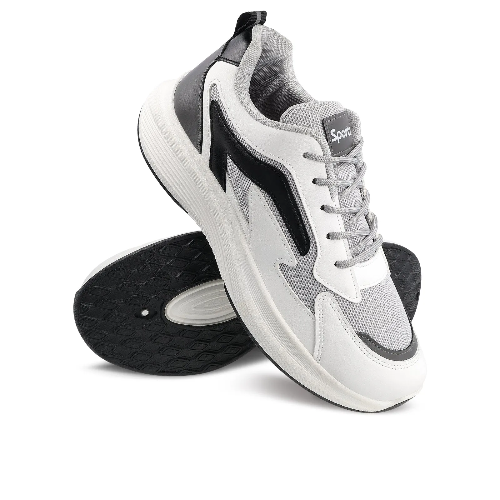 Men's Lace-up Walking Shoe - WS9129 White Black
