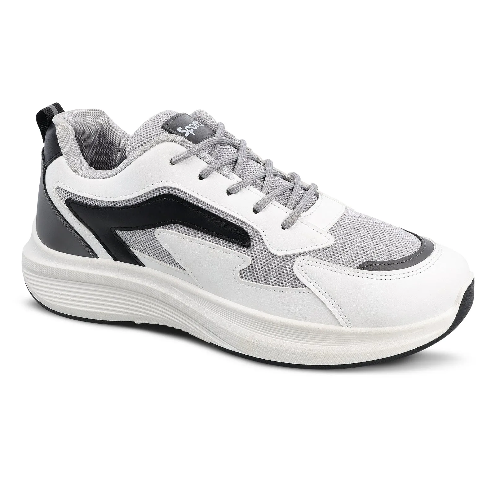 Men's Lace-up Walking Shoe - WS9129 White Black