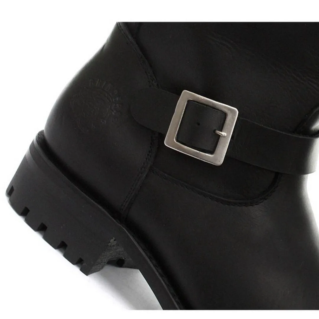 Mens Real Leather Military Hi Boots Black Ginders Wild One Punk Rock Goth
