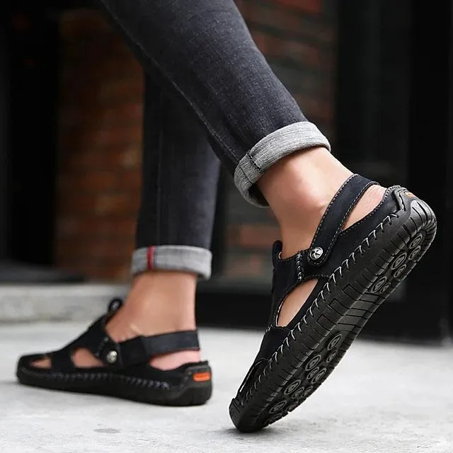 Men's Sandals Cowhide Breathable Casual Beach Walking Shoes