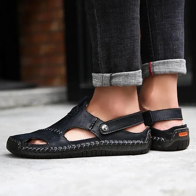 Men's Sandals Cowhide Breathable Casual Beach Walking Shoes