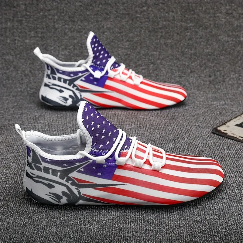 Men's UltraLightweight American Flag Walking Shoes